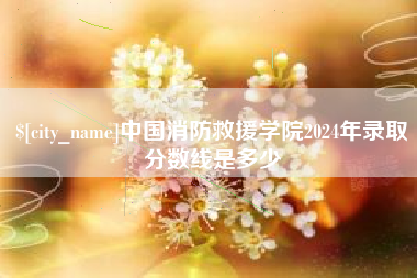 范县中国消防救援学院2024年录取分数线是多少