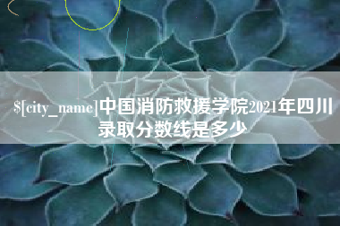 范县中国消防救援学院2021年四川录取分数线是多少