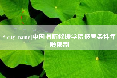 范县中国消防救援学院报考条件年龄限制