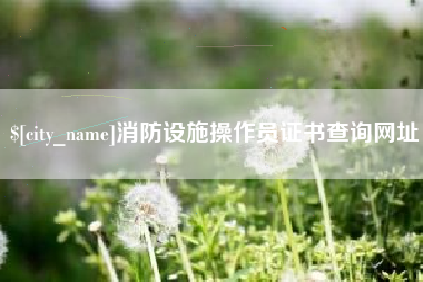 范县消防设施操作员证书查询网址