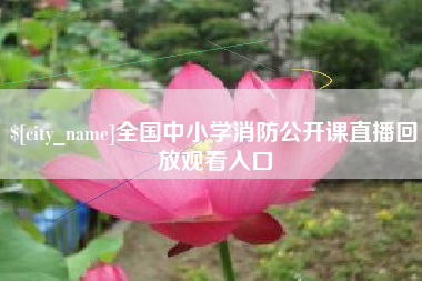 范县全国中小学消防公开课直播回放观看入口