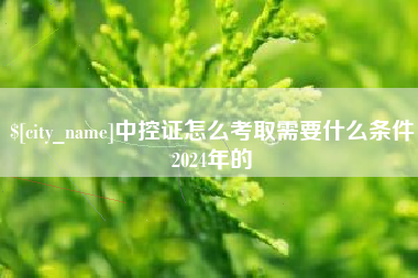 范县中控证怎么考取需要什么条件2024年的