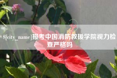 范县报考中国消防救援学院视力检查严格吗